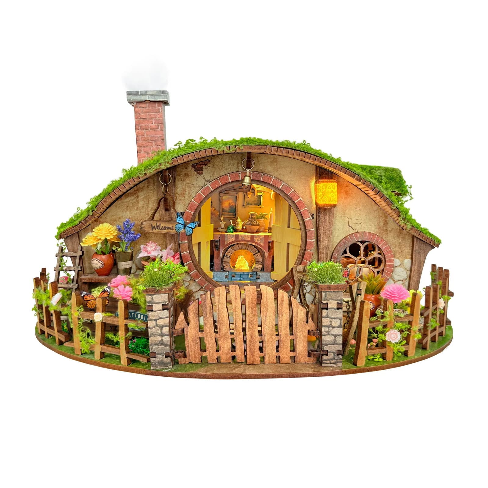 Miniaturowy Domek DIY: Domek Hobbita "Magic Ring” (Puzzle 3D)